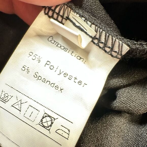 NWOT Plus Size Black Polyester Pants Flare Leg Elastic Waist - Size 5x fits 3X - Picture 5 of 7